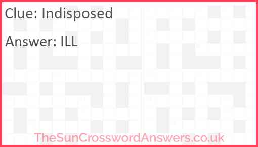 Indisposed Answer