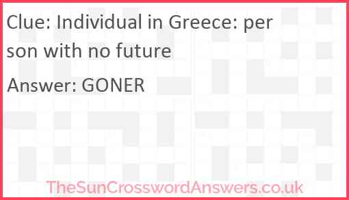 Individual in Greece: person with no future Answer