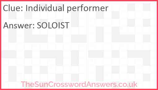 Individual performer Answer