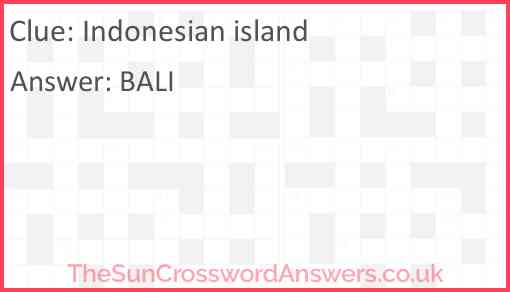 Indonesian island Answer