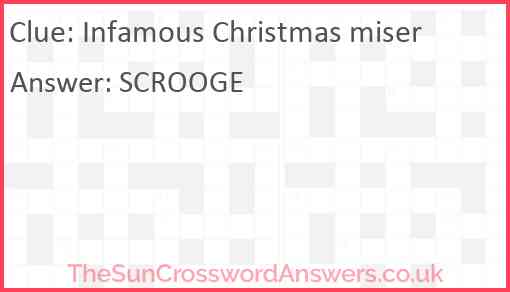 Infamous Christmas miser Answer