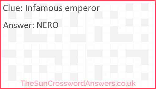 Infamous emperor Answer
