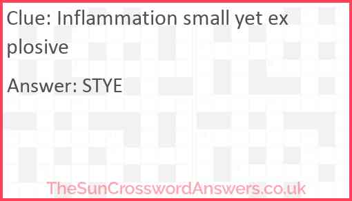 Inflammation small yet explosive Answer
