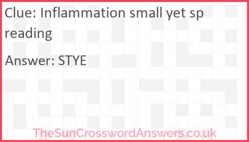 Inflammation small yet spreading Answer