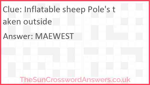 Inflatable sheep Pole's taken outside Answer
