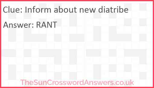 Inform about new diatribe Answer