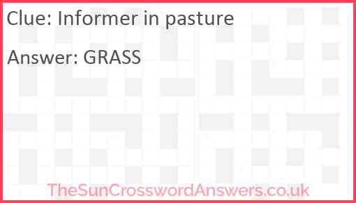 Informer in pasture Answer