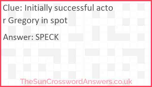 Initially successful actor Gregory in spot Answer