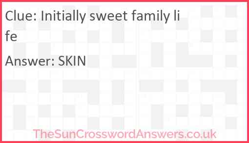 Initially sweet family life Answer