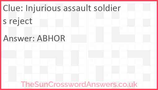 Injurious assault soldiers reject Answer