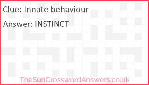 Innate behaviour Answer