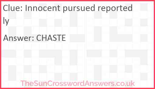 Innocent pursued reportedly Answer
