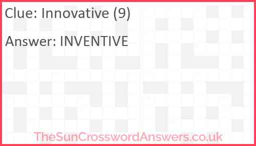 Innovative (9) Answer