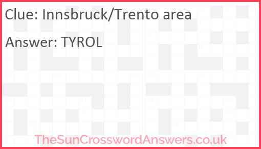Innsbruck/Trento area Answer
