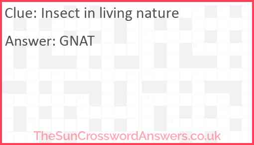 Insect in living nature Answer