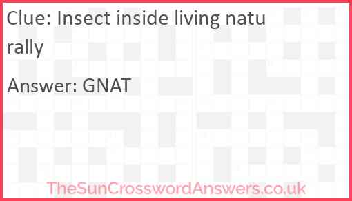 Insect inside living naturally Answer