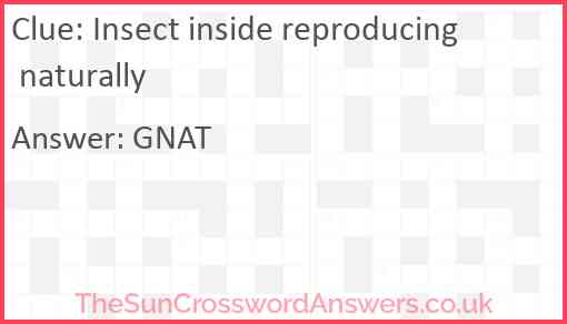 Insect inside reproducing naturally Answer