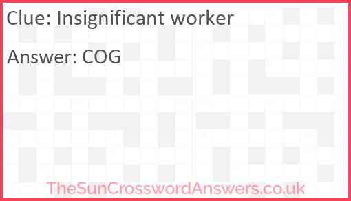 Insignificant worker Answer