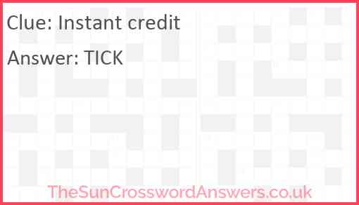 Instant credit Answer