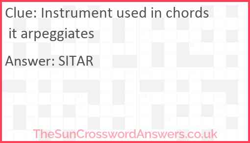 Instrument used in chords it arpeggiates Answer