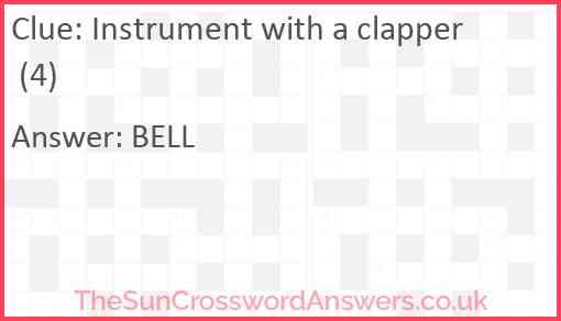 Instrument with a clapper (4) Answer