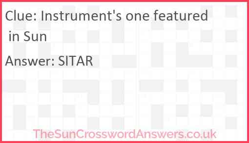 Instrument's one featured in Sun Answer
