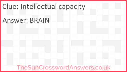 Intellectual capacity Answer