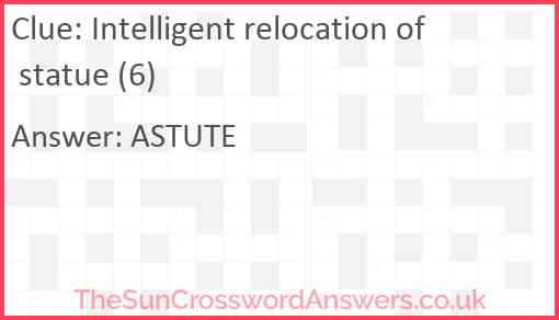 Intelligent relocation of statue (6) Answer