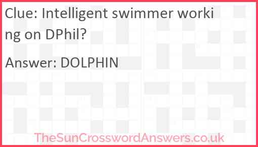 Intelligent swimmer working on DPhil Answer