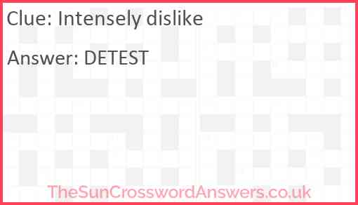 Intensely dislike Answer