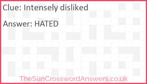 Intensely disliked Answer