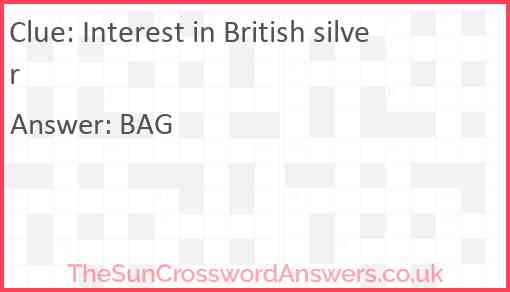 Interest in British silver Answer