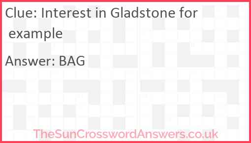 Interest in Gladstone for example Answer