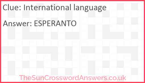 International language Answer