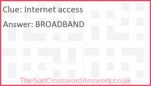 Internet access Answer
