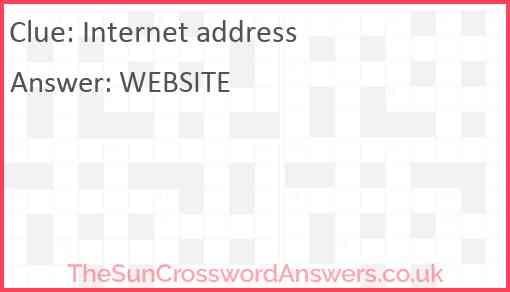 Internet address Answer