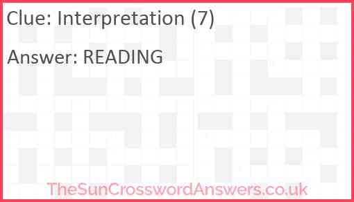 Interpretation (7) Answer