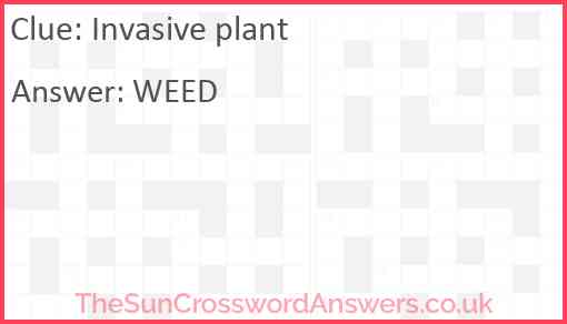 Invasive plant Answer