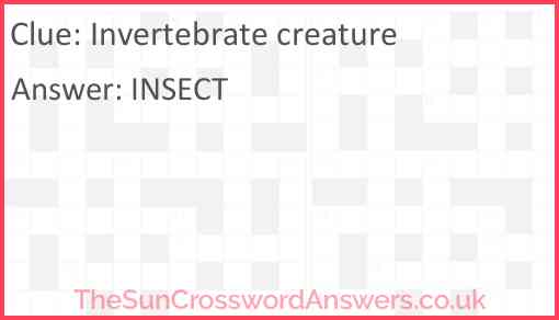 Invertebrate creature Answer