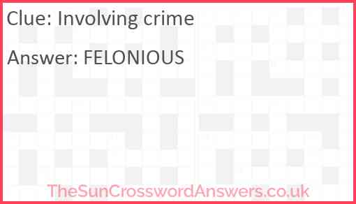 Involving crime Answer