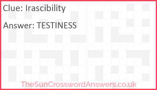 Irascibility Answer