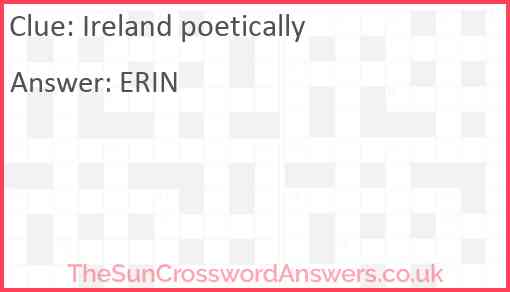 Ireland poetically Answer