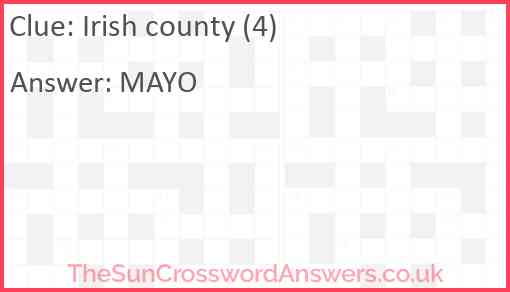 Irish county (4) Answer