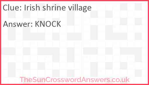 Irish shrine village Answer