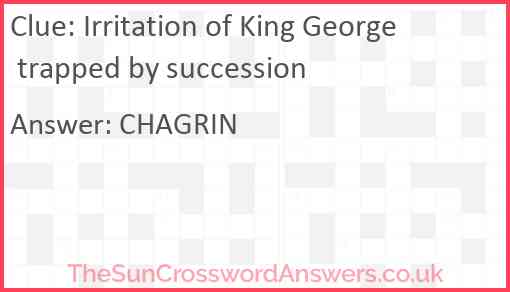 Irritation of King George trapped by succession Answer