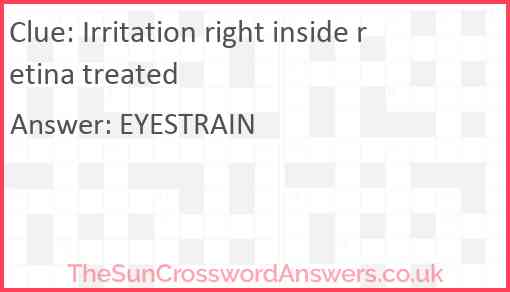 Irritation right inside retina treated Answer