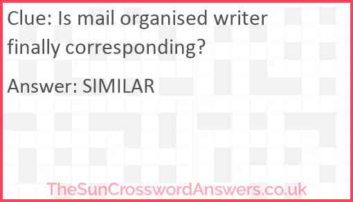 Is mail organised writer finally corresponding? Answer