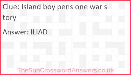 Island boy pens one war story Answer