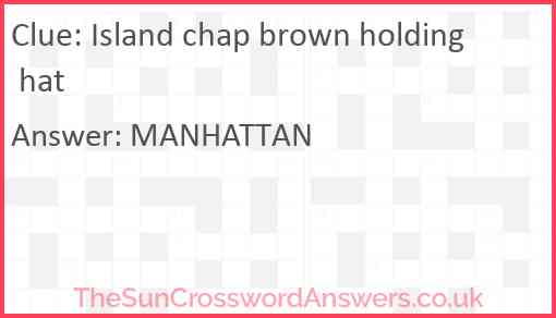 Island chap brown holding hat Answer