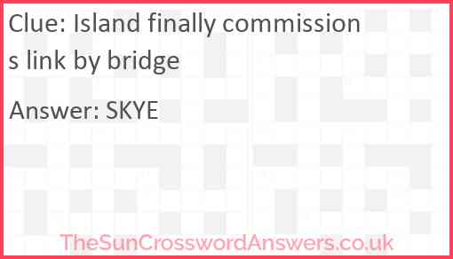 Island finally commissions link by bridge Answer